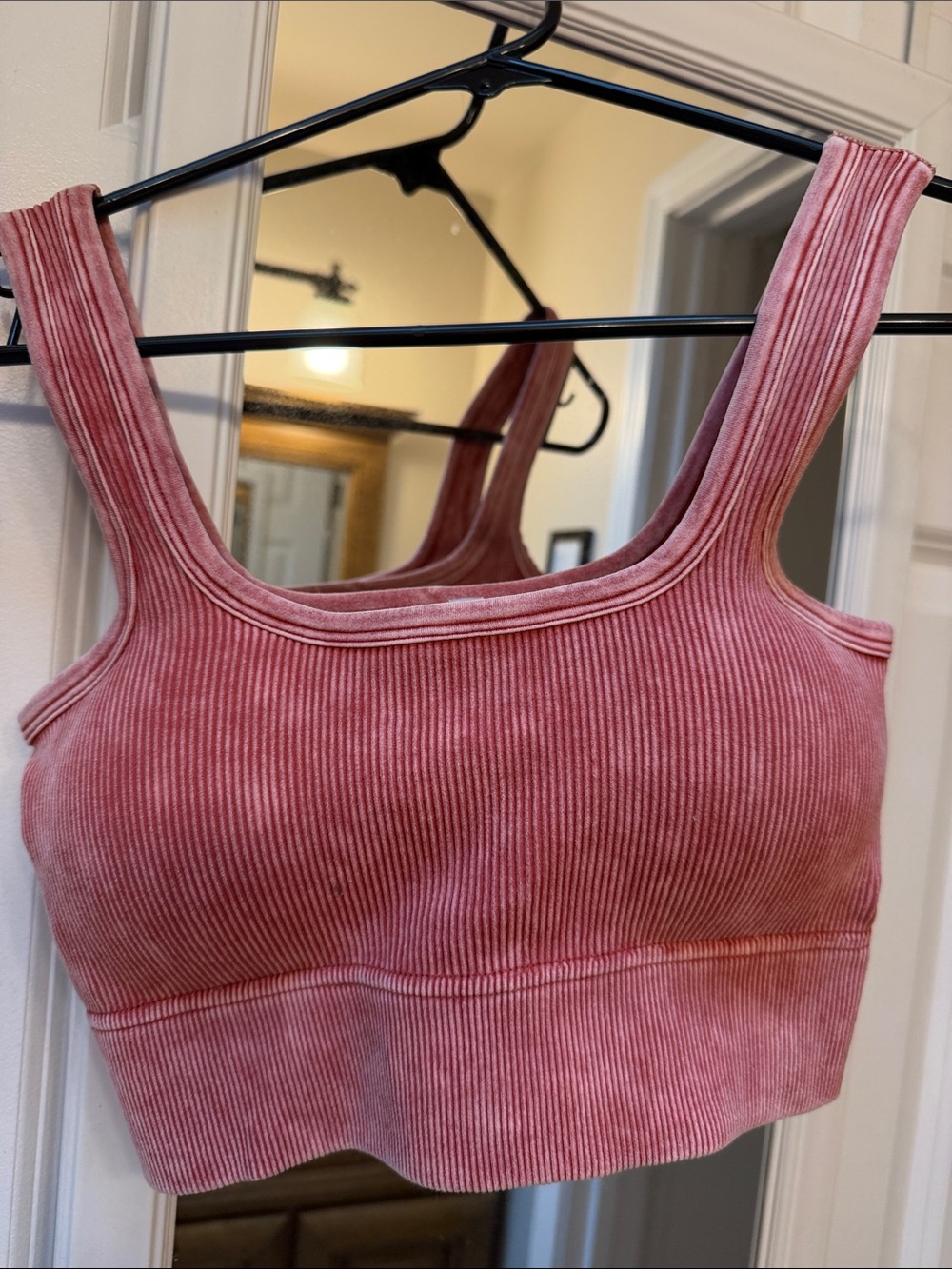 Zenana Women's Ribbed Scoop Neck Bralette - Pink
